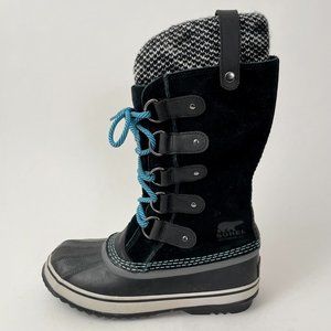 Sorel Joan of Arctic Knit Waterproof Insulated Boots, Black Suede, Size 6